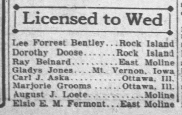 Clipping from The Rock Island Argus